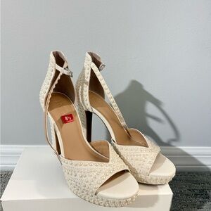 INC International Concepts Cream Embellished Heels